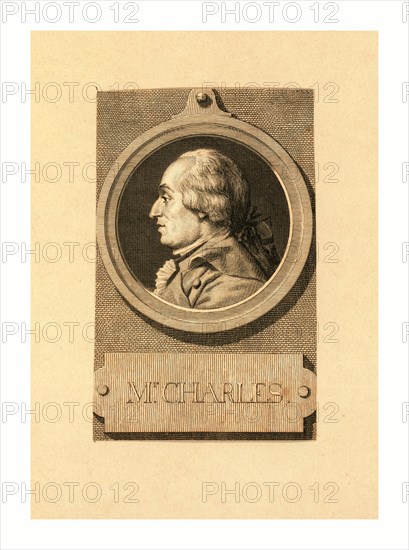 Mr. Charles, Head-and-shoulders profile portrait of French balloonist J.A.C. Charles, who made the first flight in a hydrogen balloon, Dec. 1, 1783.