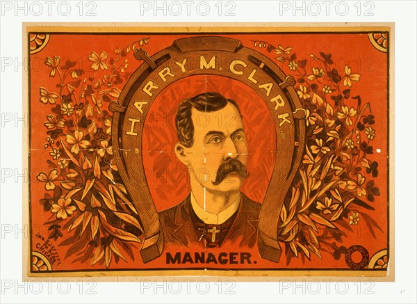 Harry M. Clark, manager. Poster advertising manager of the play, The hidden hand. By Jno. B. Jeffery Pr. & Eng., 1884