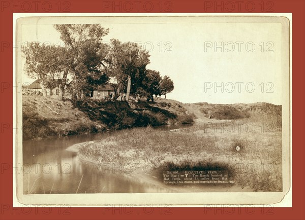 Beautiful view. The Bar (-T) Tee Ranch located on Hat Creek, about 13 miles from Hot Springs, Dak., John C. H. Grabill was an american photographer. In 1886 he opened his first photographic studio