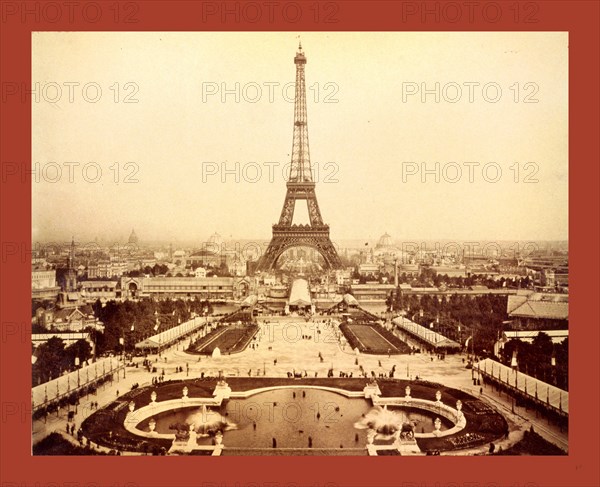 Eiffel Tower and Champ de Mars seen from Trocadéro Palace, Paris Exposition, 1889