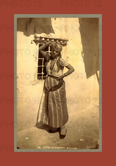 Types Algerians, Moorish, Neurdein brothers 1860 1890, the Neurdein photographs of Algeria including Byzantine and Roman ruins in Tébessa and Thamugadi; mosques, shrines, public buildings, palaces, and street scenes in Mostaganem, Biskra, Algiers, Tlemcen, Constantine, Oran, and Sidi Bel AbbÃ¨s; and the cathedral at Carthage. Portraits of Algerian people include Berbers, Ouled NaÃ¯l women, and prisoners in Annaba. Tunisian views include mosques, buildings, and street scenes in Tunis.