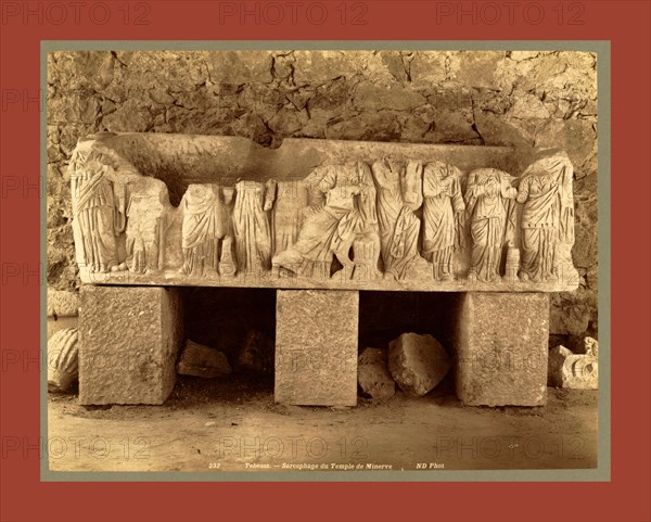 Tebessa, Sarcophagus of the Temple of Minerva, Algiers, Neurdein brothers 1860 1890, the Neurdein photographs of Algeria including Byzantine and Roman ruins in Tébessa and Thamugadi; mosques, shrines, public buildings, palaces, and street scenes in Mostaganem, Biskra, Algiers, Tlemcen, Constantine, Oran, and Sidi Bel AbbÃ¨s; and the cathedral at Carthage. Portraits of Algerian people include Berbers, Ouled NaÃ¯l women, and prisoners in Annaba. Tunisian views include mosques, buildings, and street scenes in Tunis.