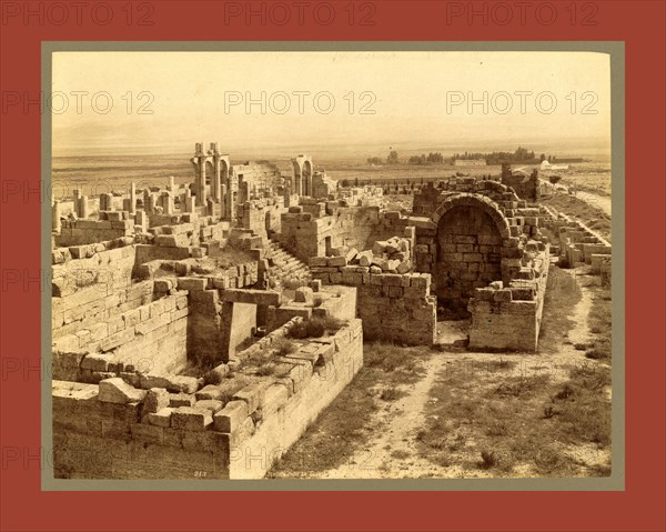 Tebessa Ruins of Byzantine Basilica, Algiers, Neurdein brothers 1860 1890, the Neurdein photographs of Algeria including Byzantine and Roman ruins in Tébessa and Thamugadi; mosques, shrines, public buildings, palaces, and street scenes in Mostaganem, Biskra, Algiers, Tlemcen, Constantine, Oran, and Sidi Bel AbbÃ¨s; and the cathedral at Carthage. Portraits of Algerian people include Berbers, Ouled NaÃ¯l women, and prisoners in Annaba. Tunisian views include mosques, buildings, and street scenes in Tunis.
