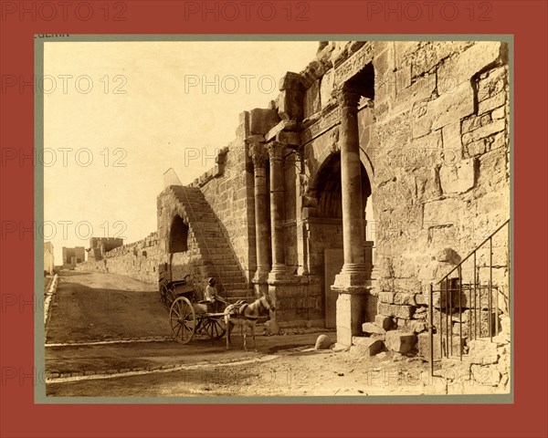 Tebessa, Arch of Caracalla and the walls of the Byzantine citadel, Algiers, Neurdein brothers 1860 1890, the Neurdein photographs of Algeria including Byzantine and Roman ruins in Tébessa and Thamugadi; mosques, shrines, public buildings, palaces, and street scenes in Mostaganem, Biskra, Algiers, Tlemcen, Constantine, Oran, and Sidi Bel AbbÃ¨s; and the cathedral at Carthage. Portraits of Algerian people include Berbers, Ouled NaÃ¯l women, and prisoners in Annaba. Tunisian views include mosques, buildings, and street scenes in Tunis.