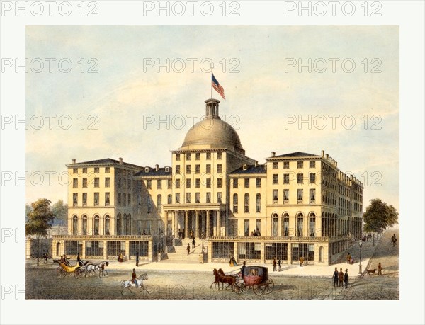 Burnet House, Hotel Burnet, Cincinnati, Ohio, Onken's Lithography, between 1850 and 1860, US, USA, America
