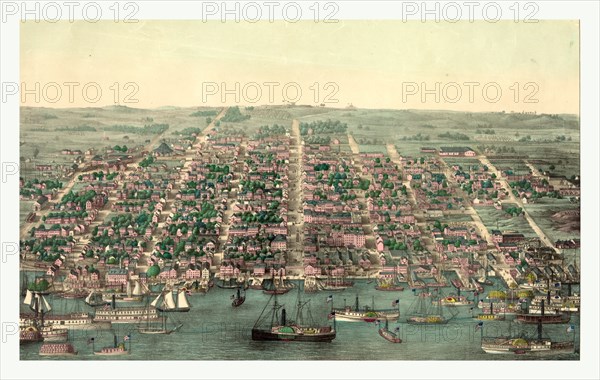 Birds eye view of Alexandria, Va., US, USA, America