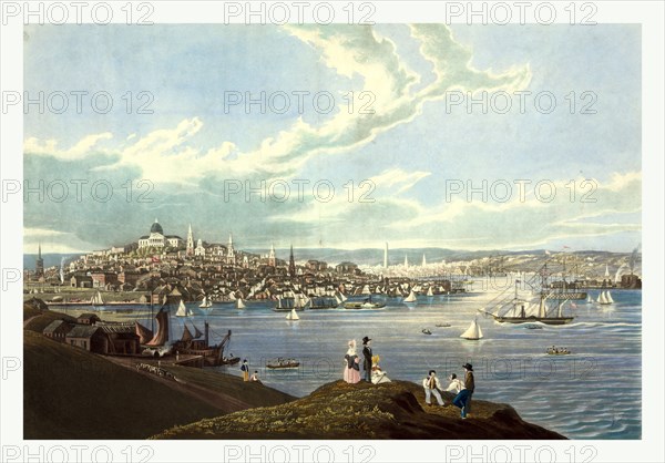 View of the city of Boston from Dorchester heights by Robert Havell, 1793 1878, US, USA, America