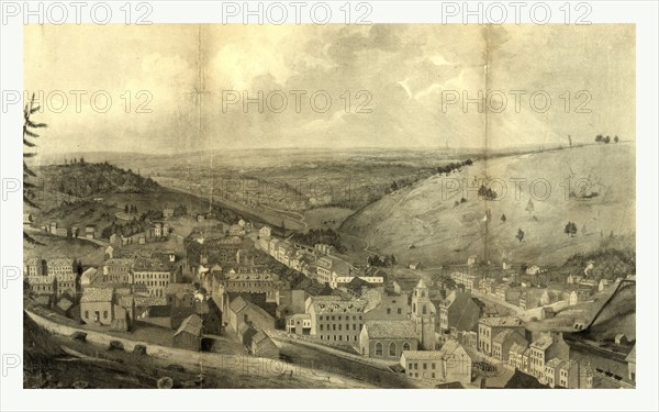 View of Pottsville Taken from Sharp Mountain & respectfully dedicated to the enterprising citizens of the Coal Region by John Rubens Smith, 1775 1849, US, USA, America