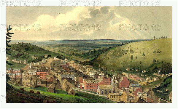View of Pottsville Taken from Sharp Mountain & respectfully dedicated to the enterprising citizens of the Coal Region by John Rubens Smith, 1775 1849, US, USA, America
