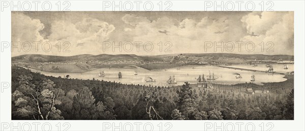 View of the city of Washington, the metropolis of the United States of America, taken from Arlington House, the residence of George Washington P. Custis Esq by Fitz Henry Lane, 1804 1865, US, USA, America