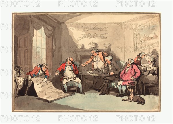 Thomas Rowlandson (British, 1756 - 1827 ), A Militia Meeting, probably 1799, hand-colored etching, Rosenwald Collection