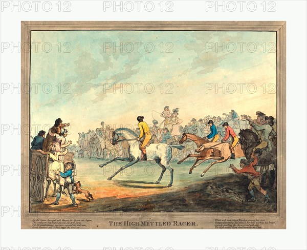 Thomas Rowlandson (British, 1756 - 1827 ), The High-mettled Racer, 1789, hand-colored etching, Rosenwald Collection