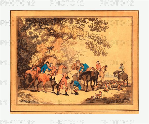 Thomas Rowlandson (British, 1756 - 1827 ), Going Out in the Morning, published 1786, hand-colored etching and aquatint on J. Whatman paper, Gift of David Grinnell