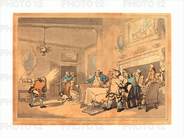 Thomas Rowlandson (British, 1756 - 1827 ), The Disappointed Epicures, 1787, hand-colored etching, Rosenwald Collection