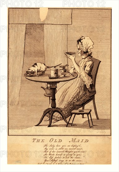 The old maid, en sanguine engraving