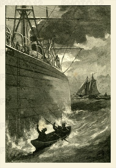 Taking the Pilot on board off New York, USA, 1891