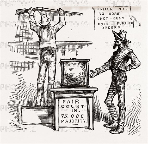 THE ALABAMA PLAN WORKS LIKE MAGIC, USA, America, 19th century engraving