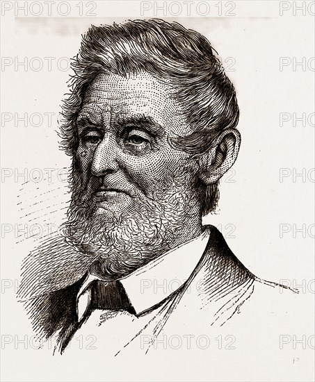 ELIJAH STANSBURY, AGED 90, 1880, USA, America, 19th century engraving