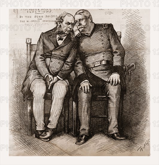 "A LOCAL QUESTION." " WHO IS TARIFF, AND WHY IS HE FOR REVENUE ONLY?" 1880, 19th century engraving, USA, America