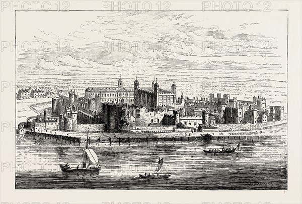 The Tower of London, UK, view from around 1700