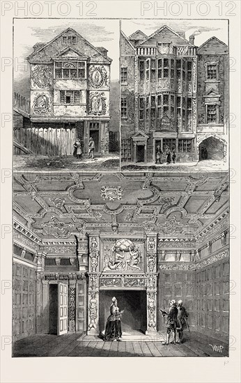 Room in Sir Paul Pindar house in 1791, London, UK, 19th century engraving