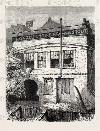 THE "FOX-UNDER-THE-HILL."  London, UK, 19th century engraving