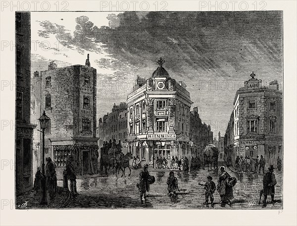 Seven Dials, London, UK, 19th century engraving