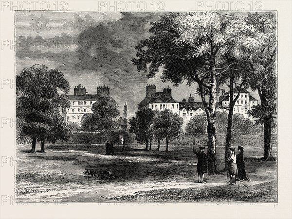 ENTRANCE TO GROSVENOR STREET FROM HYDE PARK, ABOUT 1780. London, UK, 19th century engraving