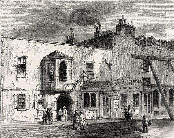 THE "GUN TAVERN," 1820. London, UK, 19th century engraving