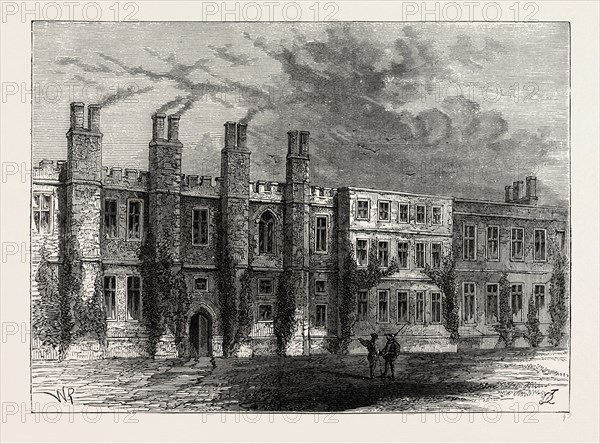 THE OLD CHELSEA MANOR HOUSE. London, UK, 19th century engraving