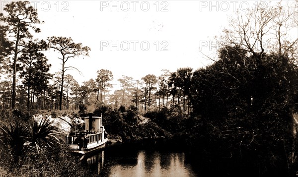 Sebastian Creek, Jackson, William Henry, 1843-1942, Steamboats, Streams, United States, Florida, Indian River, 1880
