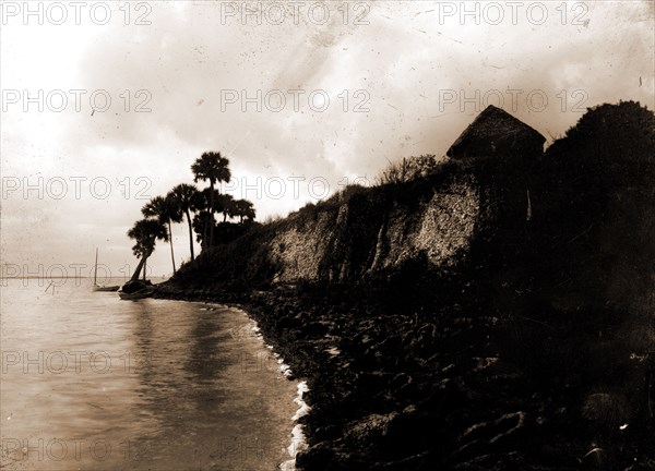 Shell mound Barker's Bluff, Indian River, Jackson, William Henry, 1843-1942, Waterfronts, Bays, United States, Florida, Indian River, United States, Florida, Barker's Bluff, 1880
