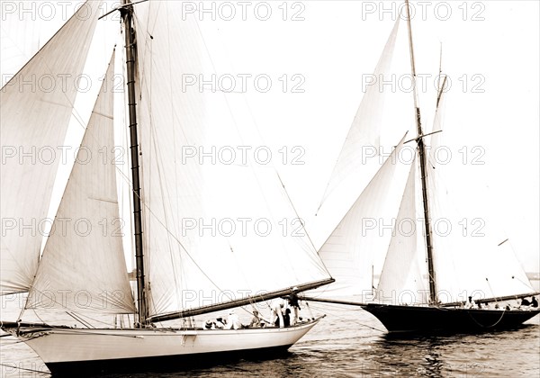 Start, Gossoon and Minerva, Gossoon (Sloop), Minerva (Yacht), Yachts, 1890