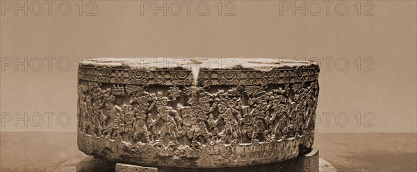 Aztec sacrificial stone, City of Mexico, Jackson, William Henry, 1843-1942, Sculpture, Aztecs, Indians of Mexico, Spiritual life, Mexico, Mexico City, 1884