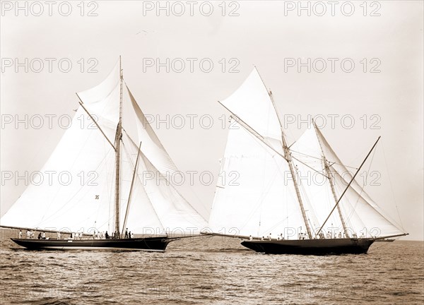 Gracie and Volunteer foul, Gracie (Yacht), Volunteer (Yacht), Goelet Cup Race, Yachts, Regattas, 1891