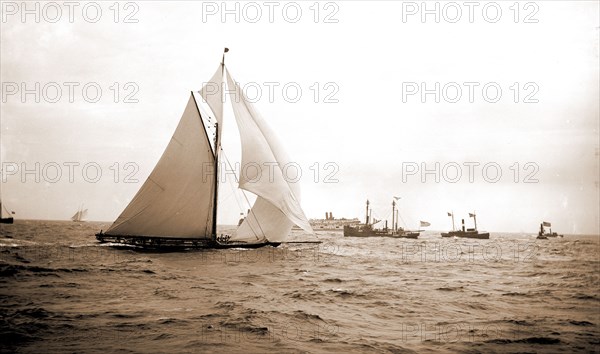 Finish of Valkyrie, Peabody, Henry G, (Henry Greenwood), 1855-1951, Valkyrie II (Yacht), America's Cup races, Yachts, Regattas, 1893