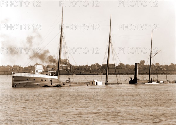 The W.B. Morley, W.B. Morley (Freighter), Ship accidents, Rivers, United States, Michigan, Detroit River, Canada, Ontario, Detroit River, 1899