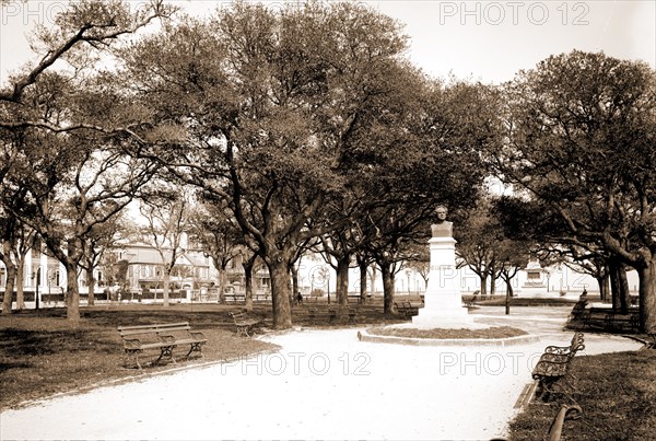 White Point Garden, Charleston, S.C, Gardens, Sculpture, United States, South Carolina, Charleston, 1890