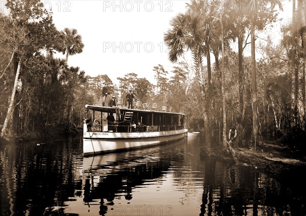 Princess Issena near Tomoka landing, Ormond, Fla, Boats, Rivers, United States, Florida, Tomoka River, 1890