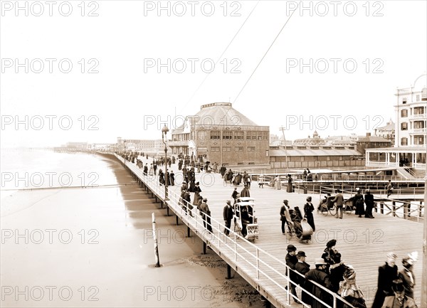 Board walk near the casino, Atlantic City, N.J, Brighton Casino (Atlantic City, N.J.), Casinos, Boardwalks, United States, New Jersey, Atlantic City, 1900