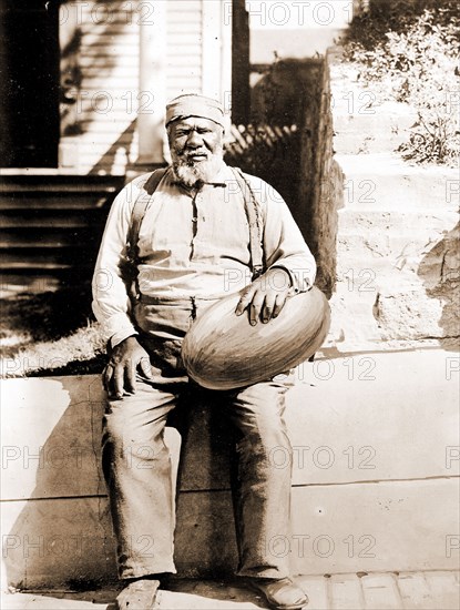 The Melon-cholic days have come, the gladdest of the year, African Americans, Watermelons, 1906