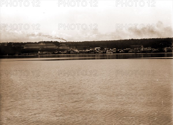 Grand Hotel and town of Mackinac Island, Mich, Hotels, Resorts, Channels, United States, Michigan, Mackinac Island, 1900