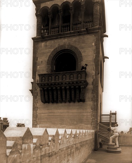 The west tower of the Ponce de Leon Hotel, Jackson, William Henry, 1843-1942, Towers, Hotels, Resorts, United States, Florida, Saint Augustine, 1880