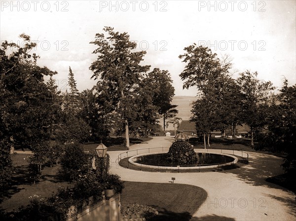 From the Inn, Charlevoix-the-Beautiful, Fountains, Resorts, United States, Michigan, Charlevoix, 1900