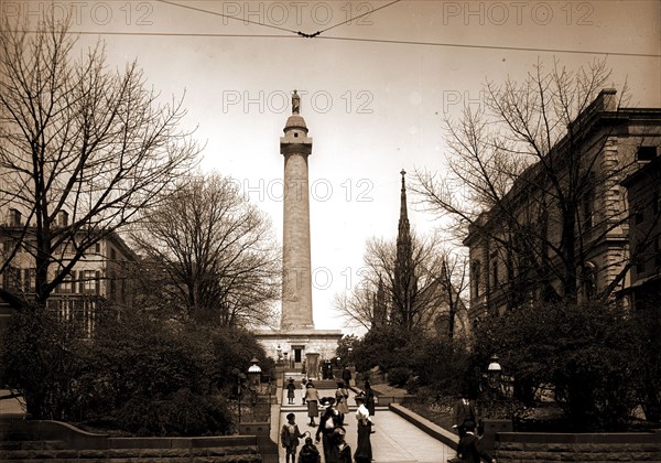 Washington Monument, Baltimore, Jackson, William Henry, 1843-1942, Washington, George,, 1732-1799, Washington Monument (Baltimore, Md.), Monuments & memorials, Plazas, Streets, United States, Maryland, Baltimore, 1902