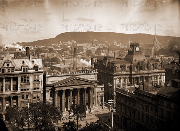 Montreal from the Church of Notre Dame, Plazas, Mountains, Canada, Quebec (Province), Montreal, 1900