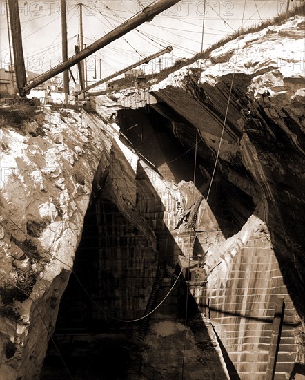 Marble quarry near Rutland, Marble quarrying, United States, Vermont, Rutland (Town), 1890