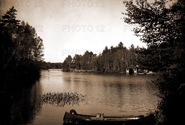 Outlet, Upper St. Regis Lake, Adirondack Mountains, The, Canoes, Lakes & ponds, Mountains, United States, New York (State), Adirondack Mountains, United States, New York (State), Upper Saint Regis Lake, 1903