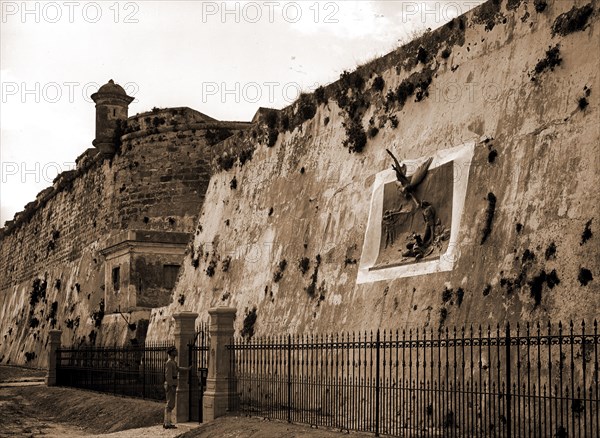 Havana, Cuba, execution wall in Cabanas, Castillo de San Carlos de la Cabana (Havana, Cuba), Executions, Forts & fortifications, Walls, Cuba, Havana, 1890