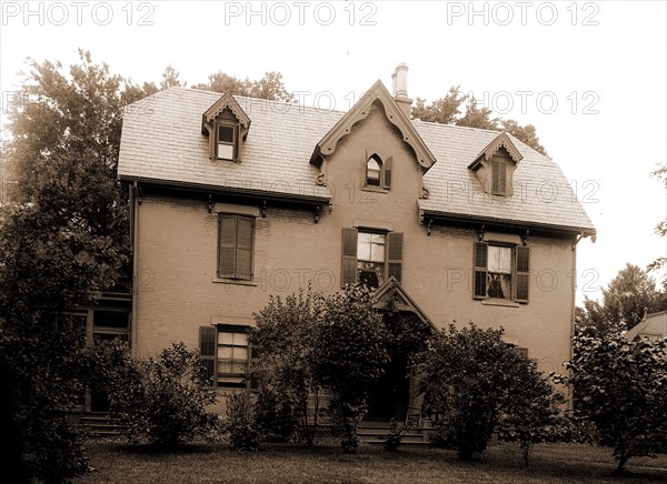 Harriet Beecher Stowe's residence, Hartford, Ct, Harriet Beecher Stowe House (Hartford, Conn.), Dwellings, United States, Connecticut, Hartford, 1905
